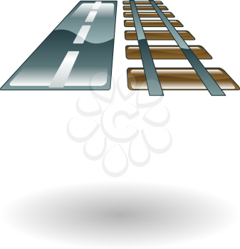 Royalty Free Clipart Image of a Railroad Track