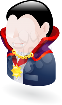 Royalty Free Clipart Image of an Illustration of Dracula