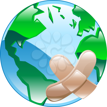 Royalty Free Clipart Image of a Wounded World