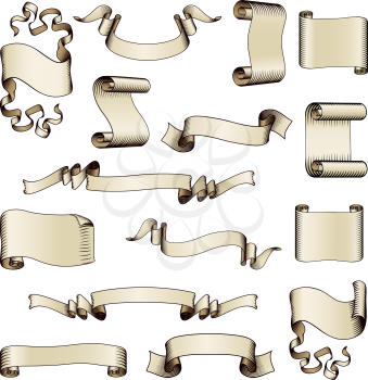 Royalty Free Clipart Image of Several Banner Elements