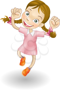 Royalty Free Clipart Image of an Excited Girl