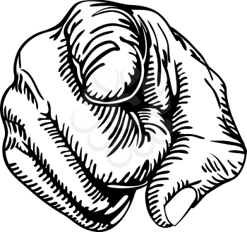 Royalty Free Clipart Image of a Hand Pointing 
