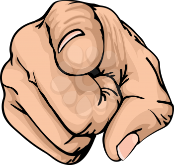 Royalty Free Clipart Image of a Hand Pointing 