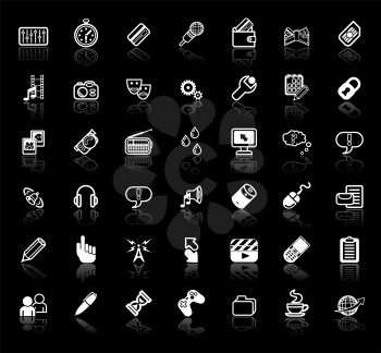 Royalty Free Clipart Image of a Set of Media Icons