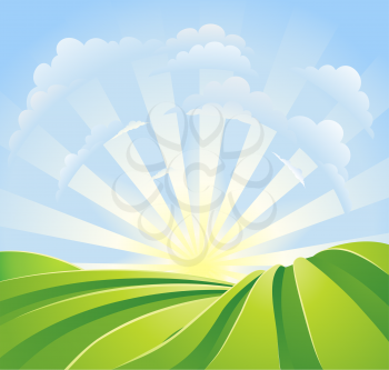 Royalty Free Clipart Image of a Green Field