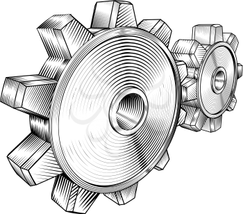 Royalty Free Clipart Image of Interlocking Cogs