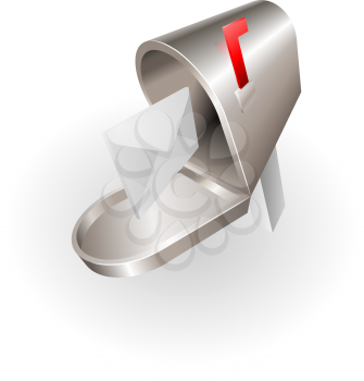 Royalty Free Clipart Image of a Letter in a Mailbox