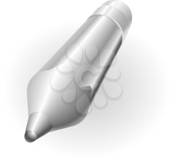 Royalty Free Clipart Image of a Metallic Pencil