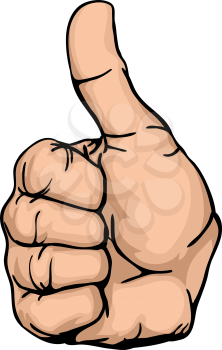 Royalty Free Clipart Image of a Thumbs-Up