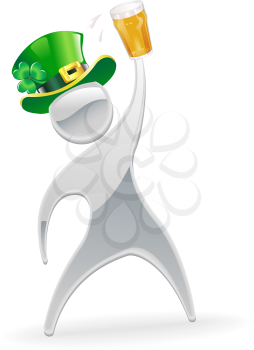 Royalty Free Clipart Image of a St.Patrick's Day Mascot