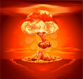 Royalty Free Clipart Image of a Nuclear Explosion