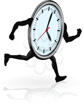 Royalty Free Clipart Image of a Clock Running