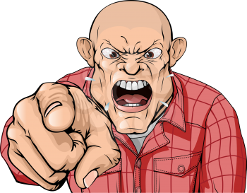 Royalty Free Clipart Image of an Angry Man Yelling