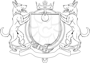 Royalty Free Clipart Image of a Dog Coat of Arms 