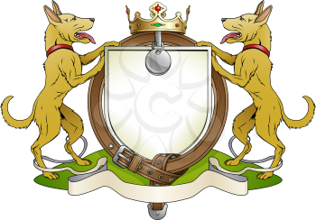 Royalty Free Clipart Image of Dog Coat of Arms