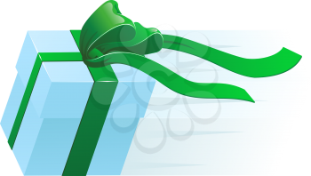 Royalty Free Clipart Image of a Present Being Delivered