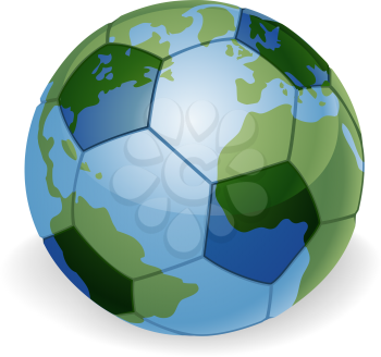 Royalty Free Clipart Image of a World Soccer Ball Illustration