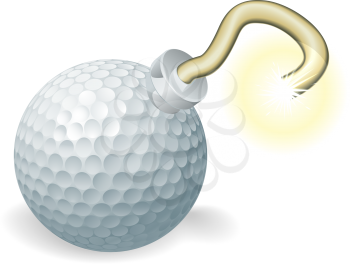 Royalty Free Clipart Image of a Golf Ball Cherry Bomb