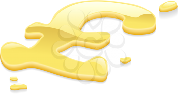 Royalty Free Clipart Image of a Gold Pound Currency Sign 