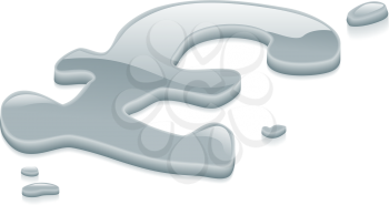 Royalty Free Clipart Image of a Silver Pound Currency Sign 