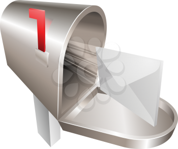 Royalty Free Clipart Image of a Mailbox With a Letter