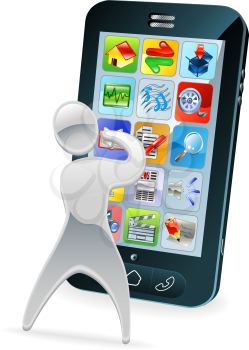 Royalty Free Clipart Image of a Touchscreen Smartphone 