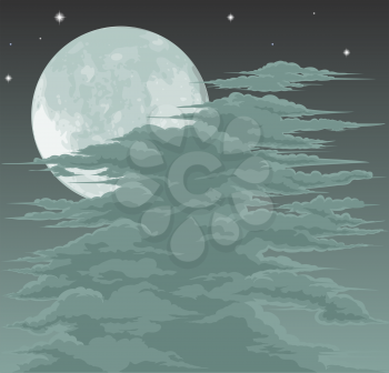 Royalty Free Clipart Image of the Night Sky