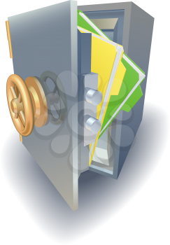 Royalty Free Clipart Image of a Safe Opening 