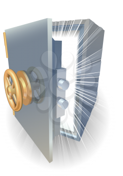 Royalty Free Clipart Image of a Safe Opening