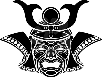 Royalty Free Clipart Image of a Samurai Mask