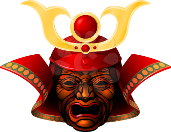 Royalty Free Clipart Image of a Samurai Mask 