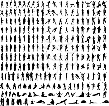 Royalty Free Clipart Image of Peoples Silhouettes