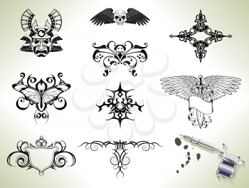 Royalty Free Clipart Image of Flash Tattoo Designs