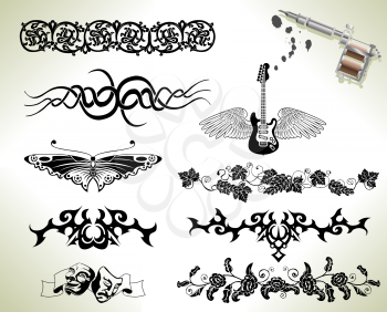 Royalty Free Clipart Image of Flash Tattoo Designs
