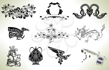 Royalty Free Clipart Image of Tattoo Flash Designs 