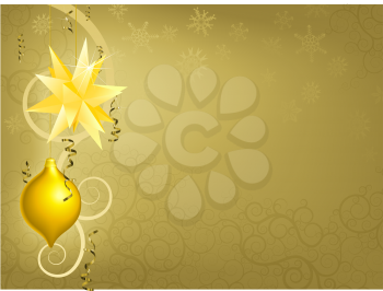 Royalty Free Clipart Image of a Gold Christmas Background
