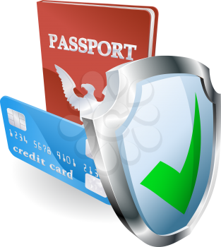 Royalty Free Clipart Image of Personal Documents Being Protected