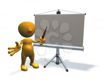 Royalty Free Clipart Image of a Man Giving a Presentation