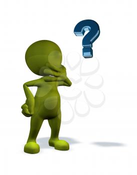 Royalty Free Clipart Image of a Questioning Man