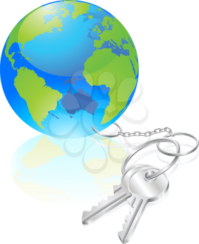 Keys to the world concept, metaphor for opportunity or success 