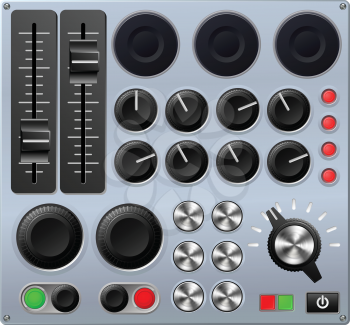 Vector illustration of a mixing console or sound board
