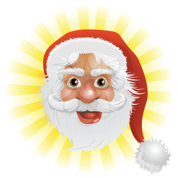 An illustration of a happy Christmas Santa Claus face