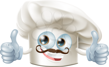 A happy cartoon chef character doing a thumbs up gesture