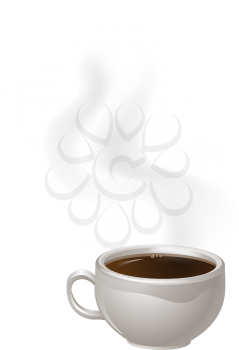 An illustration of a cup of steaming black Coffee