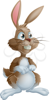 Illustration of adorable brown bunny rabbit cartoon character 