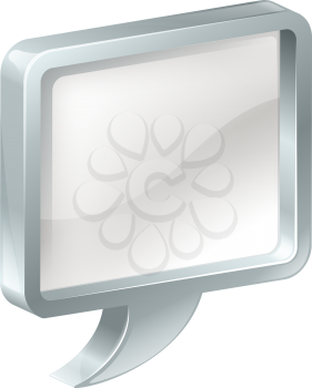 Illustration of a speech bubble with metal surround