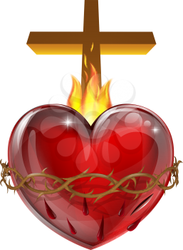 Illustration of the Sacred Heart, representing Jesus Christ's divine love for humanity.