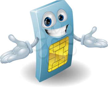 A mobile phone subscriber identity module card mascot