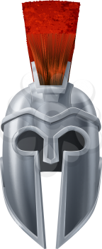 Illustration of Corinthian or Spartan helmet like those used in ancient Greece or Rome