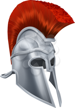 Illustration of an ancient Greek Warrior helmet, Spartan helmet, Roman helmet or Trojan helmet.